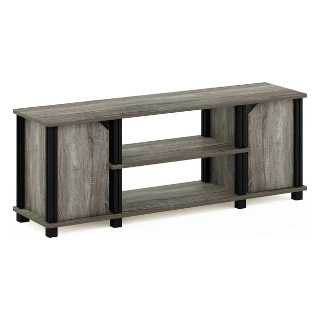 Furinno TV Stand Entertainment Center French OakBlack 1113W x 406H x 297D cm