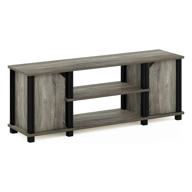 Furinno TV Stand Entertainment Center French Oak/Black 1113W x 406H x 297D cm