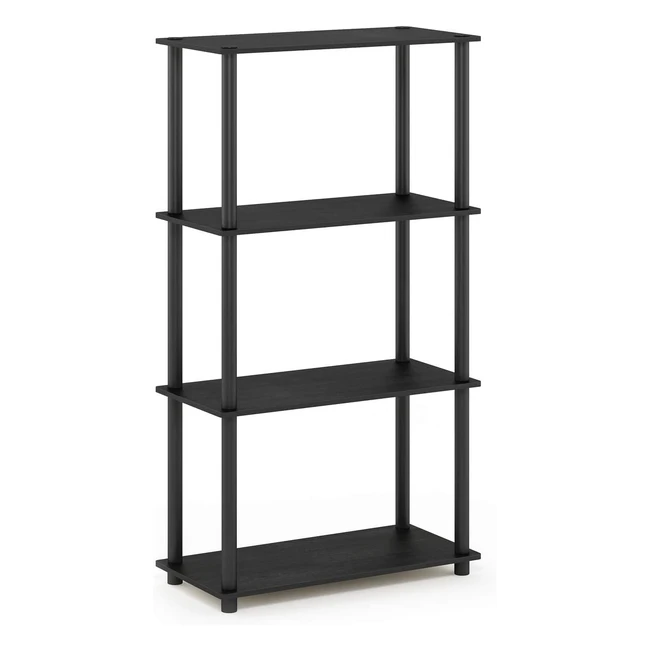 Furinno Turnntube 4-Tier Shelf Display Rack - Americano/Black - Holds 9kg/Shelf