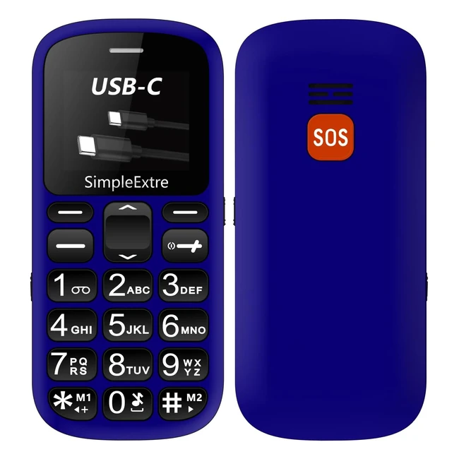 Simpleextre Senior 1 Teléfono Móvil para Personas Mayores Sin Contrato - Botones Grandes - Doble SIM - Botón de Emergencia