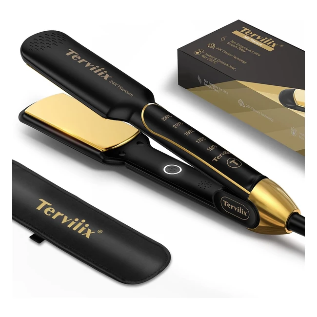 Lisseur Cheveux Terviiix Plaque Large 45mm Professionnel Fer Lisser en Titane 100% Pur - Boucleur Cheveux 2 en 1