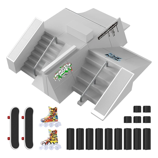 Set Rampe Skateboard Dita 6pcs Mini Finger Skateboard Rampa Giocattolo Skate Par