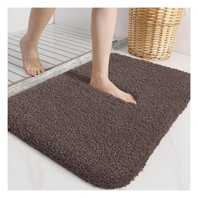 Tapis de bain antidérapant 60x110cm microfibre ultra absorbant - Marron