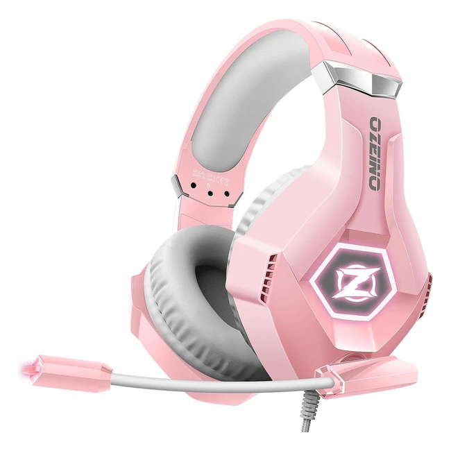 Ozeino Gaming Headset with Microphone 3D Surround Sound RGB Lights