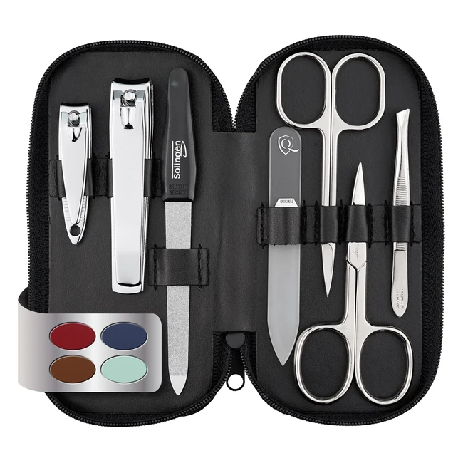 Marqus Maniküre Set 7-teilig mit Glasfeile aus Solingen Deutschland für Hand- und Fußpflege