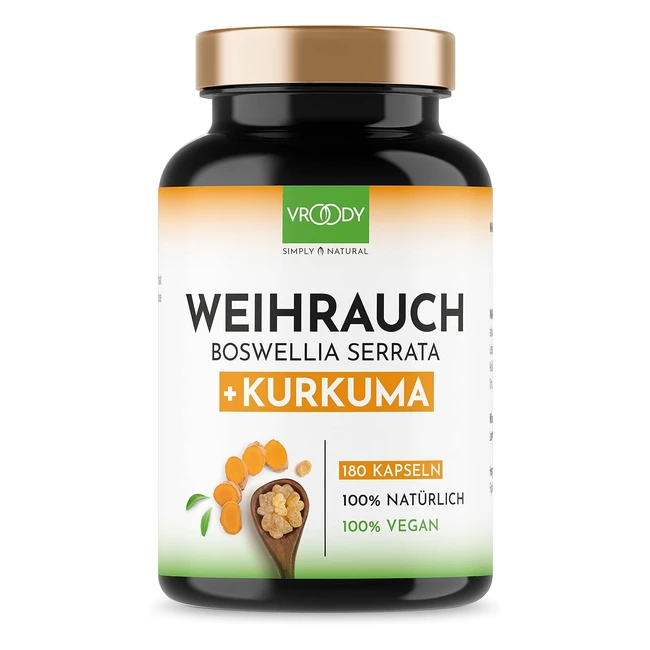 Vergleichssieger Frankincense Turmeric 180 Kapseln - 2000 mg Boswellia Serrata