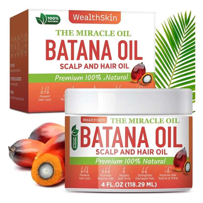 Batana Oil for Hair Growth 100 Organic Miracle Oil Repairs Damaged Hair - 4oz