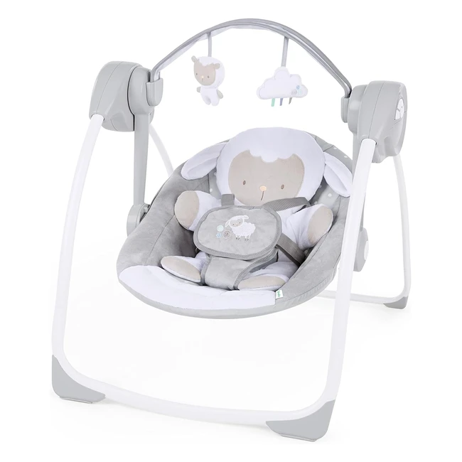 Columpio Compacto Cuddle Lamb - 6 Velocidades - 12 Melodías - Arnés de 5 Puntos