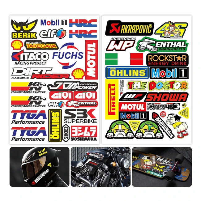 Autocollant Moto Cross Sport Racing Tuning Lot - Bosytro 4 Pièces 80338037