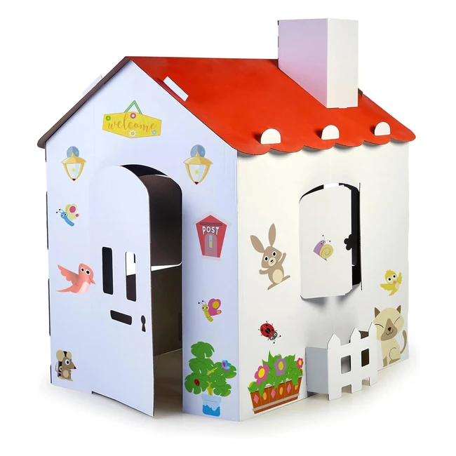 Feber Carton House Giocattolo Multicolore Feb06000 - Casetta Creativa per Bambin