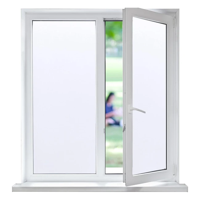 FunFox Frosted Window Film Privacy Sticker Matte White 90 x 200cm - UV Control 