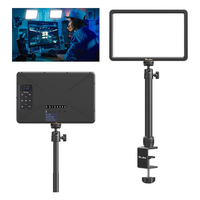 Vijim K20 LED Videoleuchte mit Fernbedienung - Professionelles Studio Panel mit 
