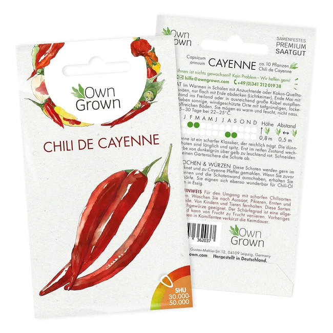 Premium Cayenne Chili Samen - Scharfe Chilipflanzen fr Balkon Kbel und Gart