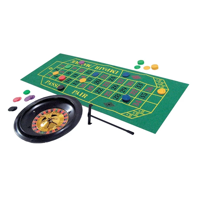 Amscan Casino Roulette Set 255579 - Green Felt Board Mini Wheel Multicolored C