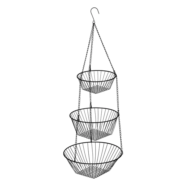 Cestini Cucina Trio Nero - Wenko Ref123 - 3 Piani - Metallo Verniciato - Ideale