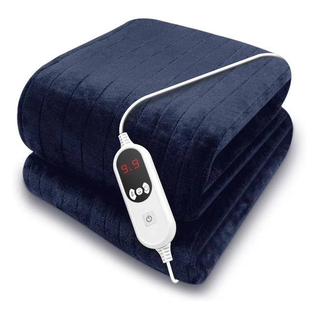 Purus Electric Heated Throw Blanket 160 x 120cm - Soft Fleece Overblanket with T