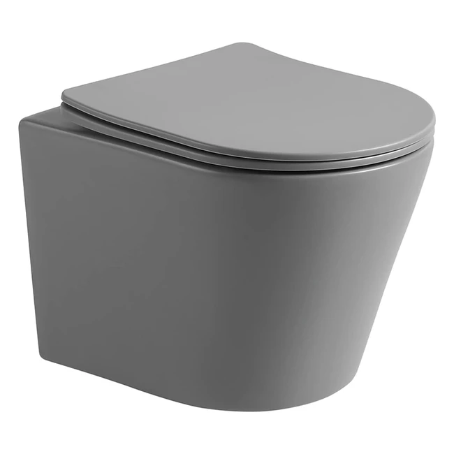 Vereg Wand-WC Nakia Matt Light Grey inkl. WC-Sitz - Spülrandlos