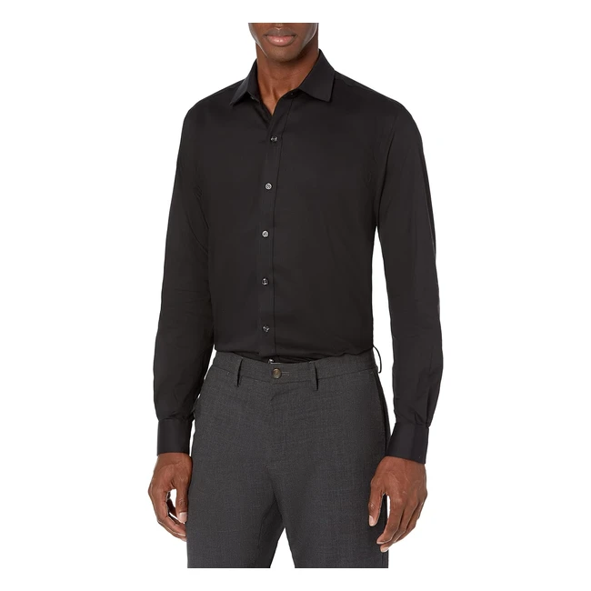 Chemise habillée coupe cintrée en serge extensible homme - Boutonnée - Infroissable