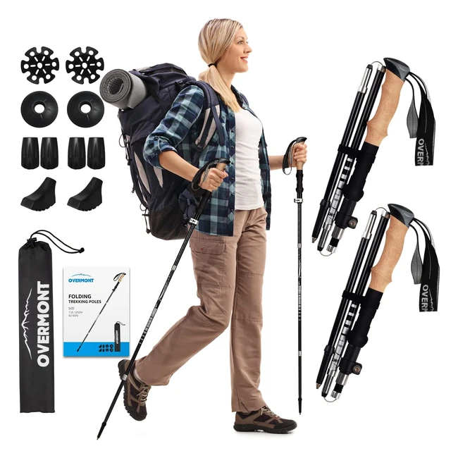 Overmont Carbon Fiber Trekking Poles Set of 2 Lightweight Shock Absorbent All Terrain Accessories