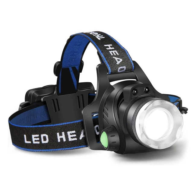 Rechargeable Headlamp Flashlight T004  4 Modes  Adjustable Headband
