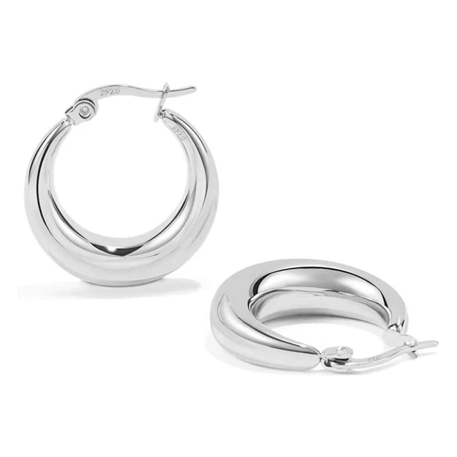 Boucles d'oreilles Loumileo en argent 925 hypoallergéniques - Légères et épaisses