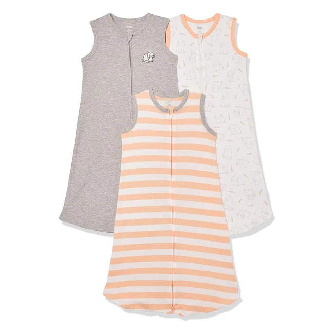 Amazon Essentials Unisex Babies Cotton Sleep Sack Pack of 3 - Grey HeatherOff-W
