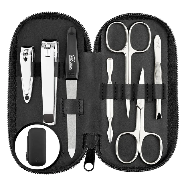 Marqus Manikre Set Vergleichssieger Echtleder Etui 7-teilig fr Mnner und F