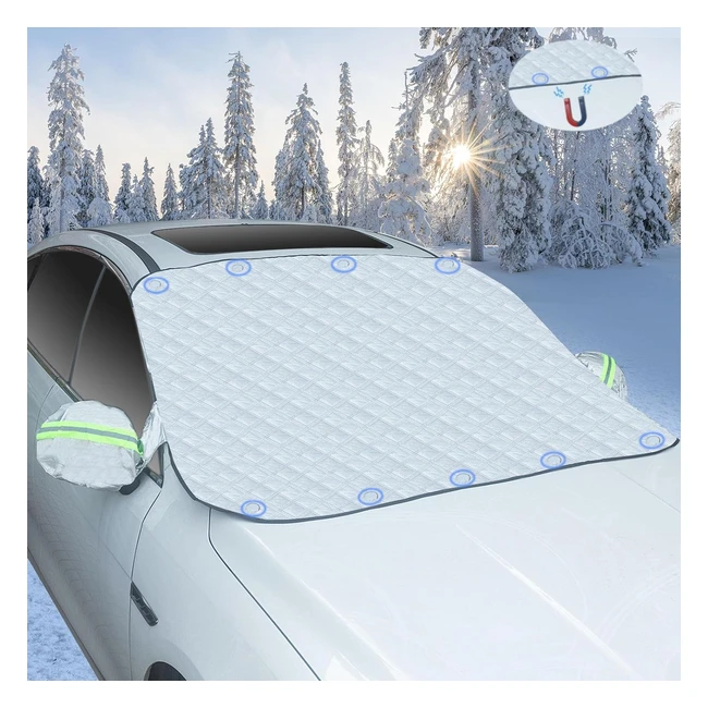 Protector Hielo Parabrisas Coche 192 x 126cm 9 Imanes Funda Plegable