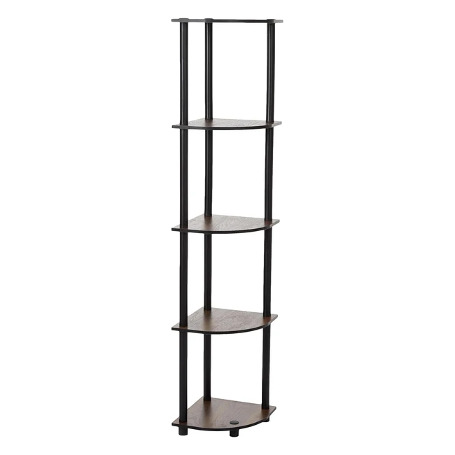 Scaffali Furinno Columbia WalnutBlack 5 Livelli - Design Unico e Facile Assembla