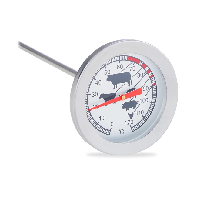 Termometro Arrosti Acciaio Inox 20cm Analogico Relaxdays 10022814