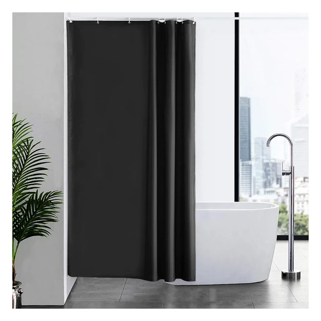 Furlinic Shower Curtain Black Mould Proof Waterproof 47x78 inch 120x200cm