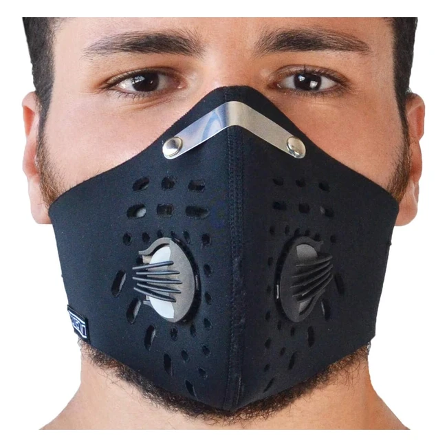 Maschera Antismog Neoprene TJ Marvin con Filtri Carboni Attivi A15 Nero