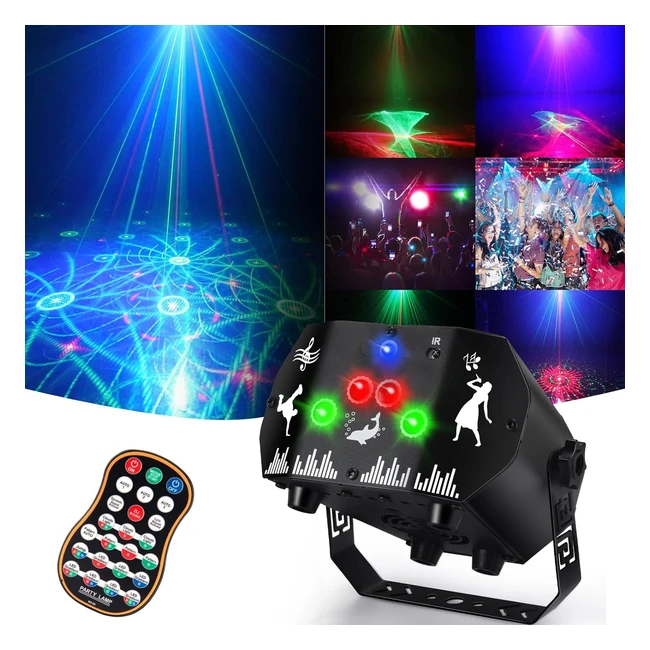 Lampe de scne 3en1 LED RGB 90 modes stroboscope boule disco contrle musique