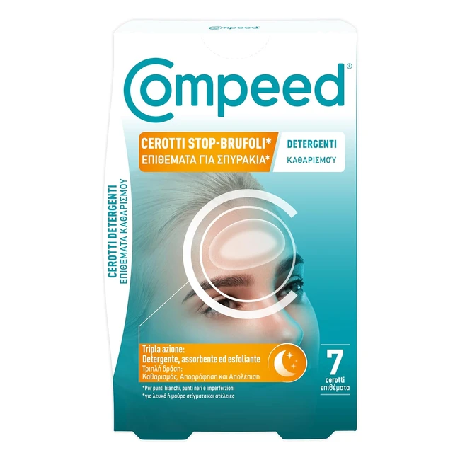 Compeed Stop Brufoli Cerotti Detergenti - Rimuovono Assorbono Esfoliano - 7 Ce