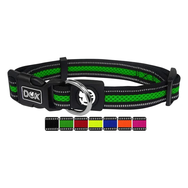 Collar Perro Air Mesh Reflectante Ajustable - DDOXX - Tamaos Pequeo Mediano y G