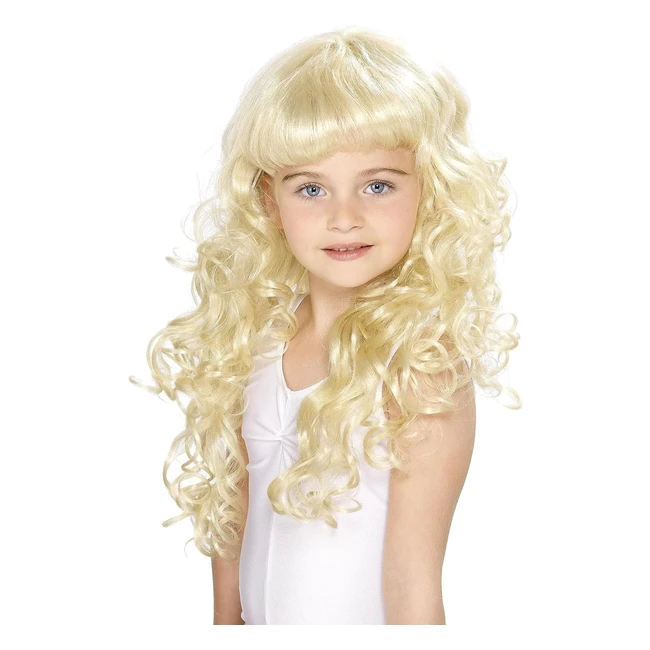 Smiffys Girls Princess Wig Blonde Curly - Ref#12345 - En71 Safety Standards
