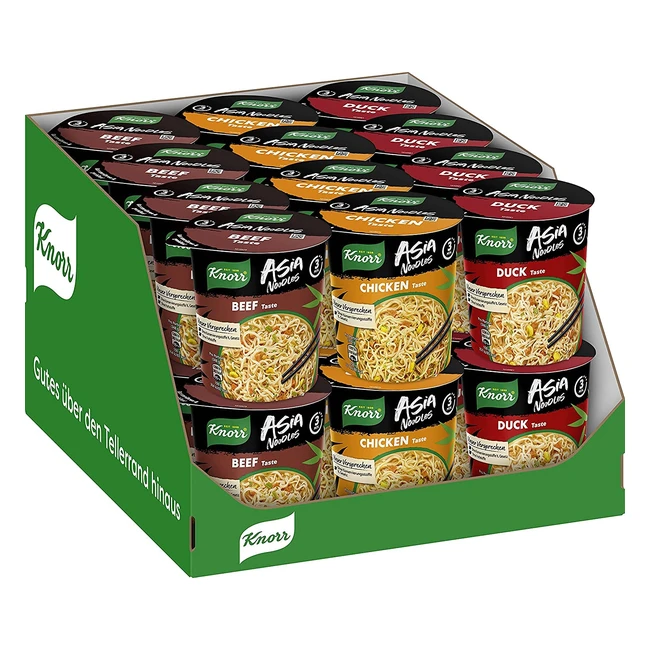 Knorr Asia Nudeln Instantnudeln verschiedene Sorten schnelle Nudelgericht fertig in nur 3 Minuten 1 Portion Packung von 24