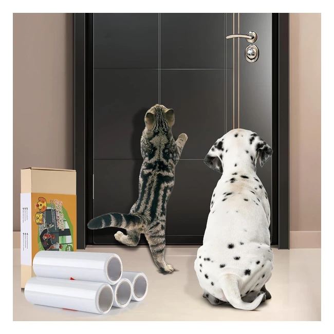 Protettore Porta Antigraffio 4Rotolo - Protezione Gatto e Cane - PVC Trasparente