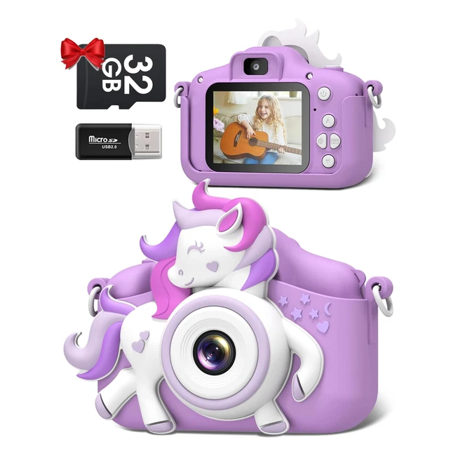 Gofunly Kids Camera for Girls 1080P HD 20 Inch Screen - 32GB SD Card - Age 3-12 