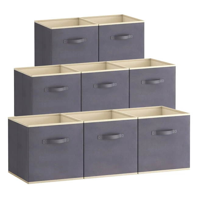 Cajas Almacenaje Plegables Lifewit Paquete 8 - Organizadores Tela Gris 33x38x33cm