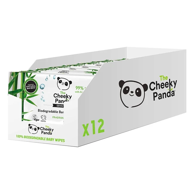 Cheeky Panda Bamboo Biodegradable Baby Wipes 720 Pack - 99 Water Sensitive Ski