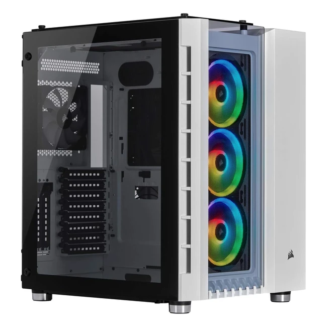 Corsair Crystal Series 680X RGB High Airflow Tempered Glass ATX Smart Gaming Case - White - Cooling Fans - RGB Lighting