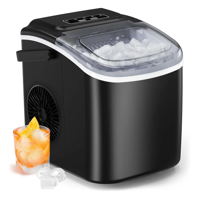 Silonn Countertop Ice Maker Machine 9 Cubes Ready in 6 Mins 12 kg 24hrs Selfclea