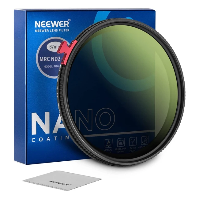 Filtre ND Variable 67mm ND2ND400 Neewer - Contrôle de la Lumière - 30 Couches NanoRevêtement