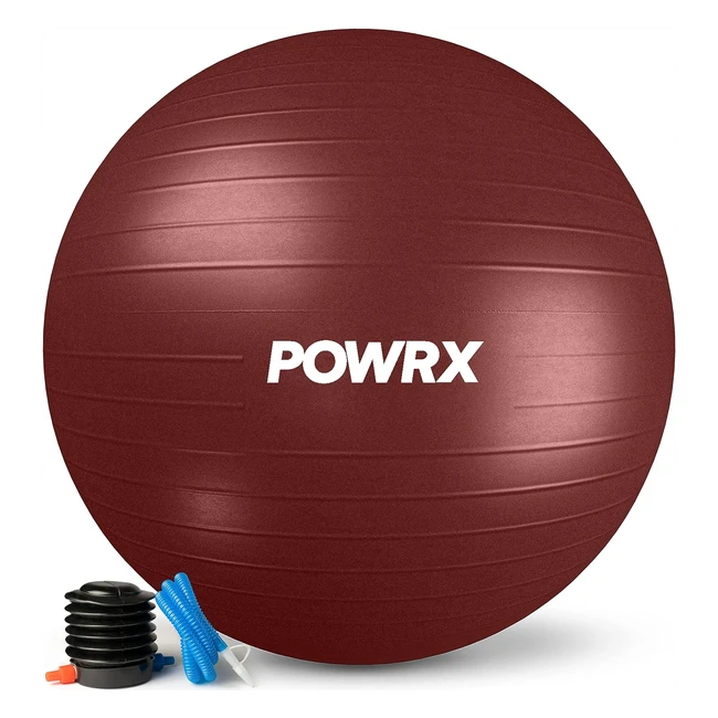 POWRX Gymnastikball inkl Ballpumpe  Sitzball Pilates Yoga Ball  Antiburst  V