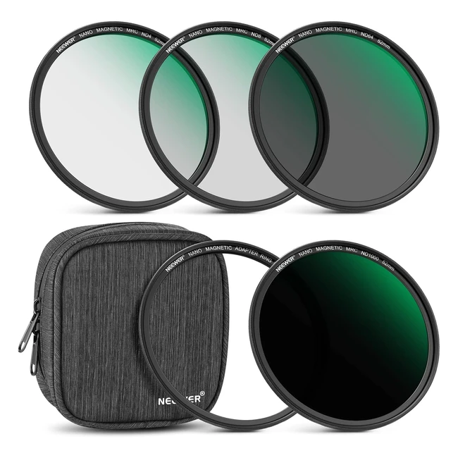 Kit Filtres ND Magntiques 82mm Neewer ND4 ND8 ND64 ND1000 Verre Optique HD 30 