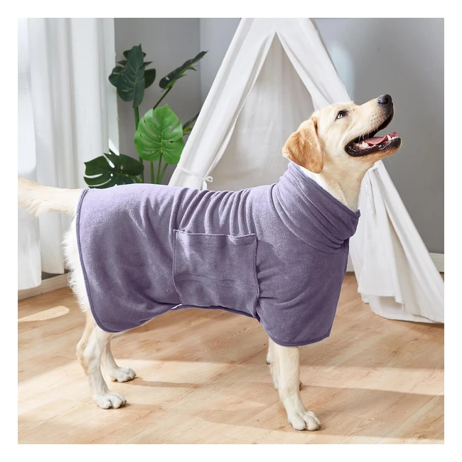 Zorela Dog Drying Coat 400gsm Microfibre Towel Robe - Super Absorbent & Fast Drying - Ideal for Bath, Beach, Pool