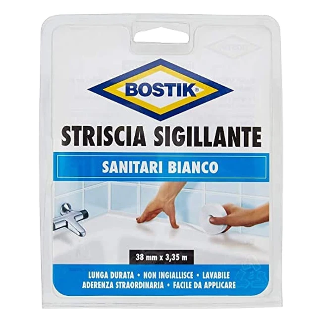 Striscia Sigillante Bostik 38mm x 335mt Bianca - Resistente allAcqua e ai Deter