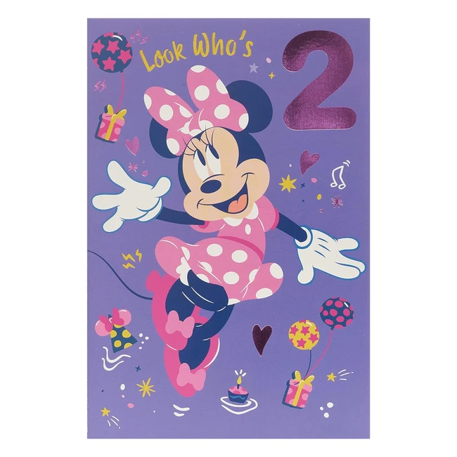 Carte danniversaire Minnie Mouse 2 ans Disney multicolore 69823701