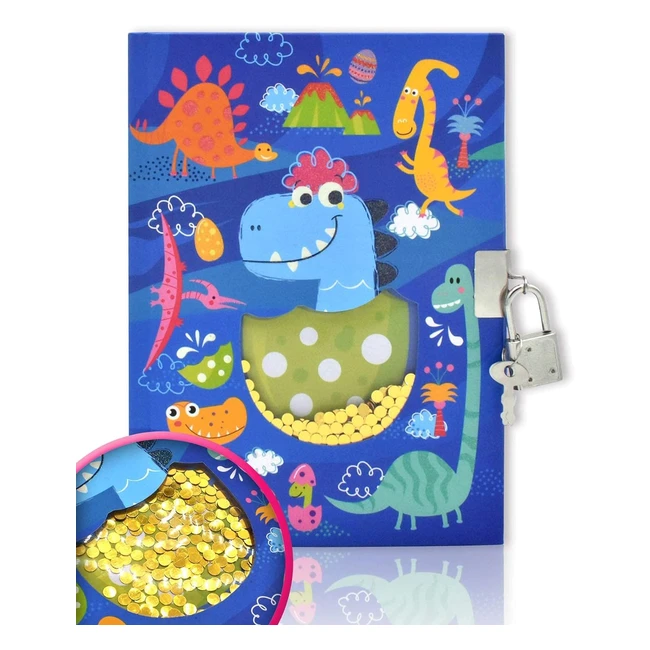 Diario Segreto Bambina Ginmlyda Dinosauri 178x13 cm 160 Pagine con Lucchetto e C
